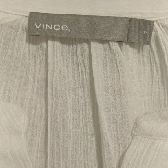 VINCE white loose fit boho top size Small - Picture 2 of 5
